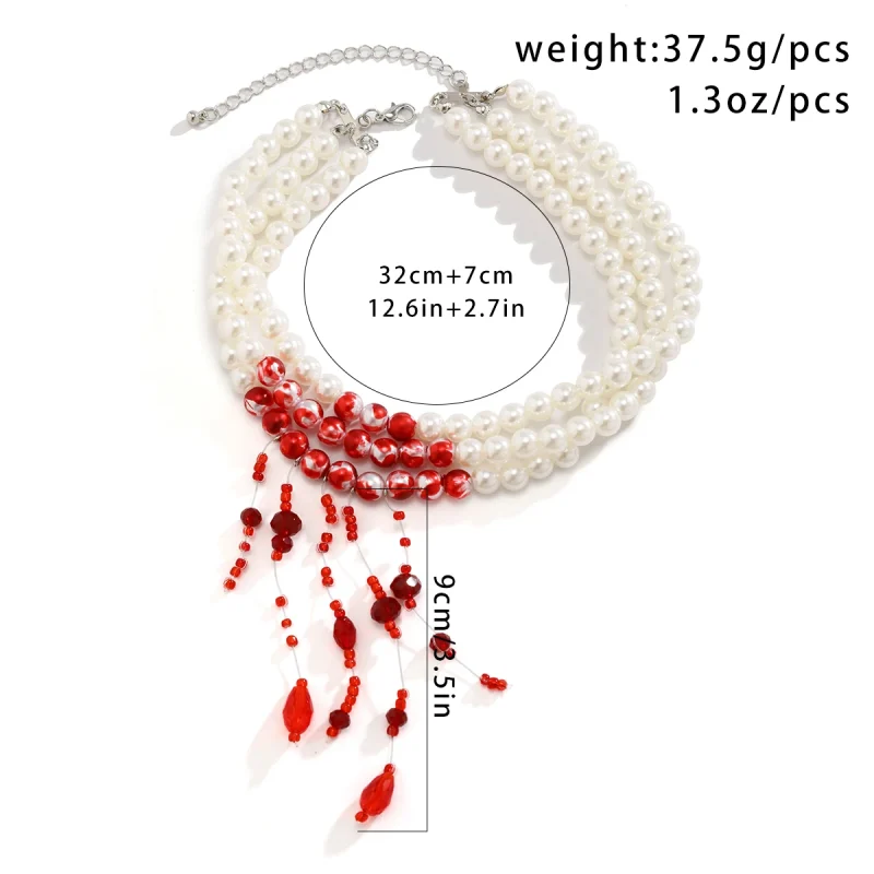 Dripping Red Blood Necklace Halloween Jewelry - Image 4