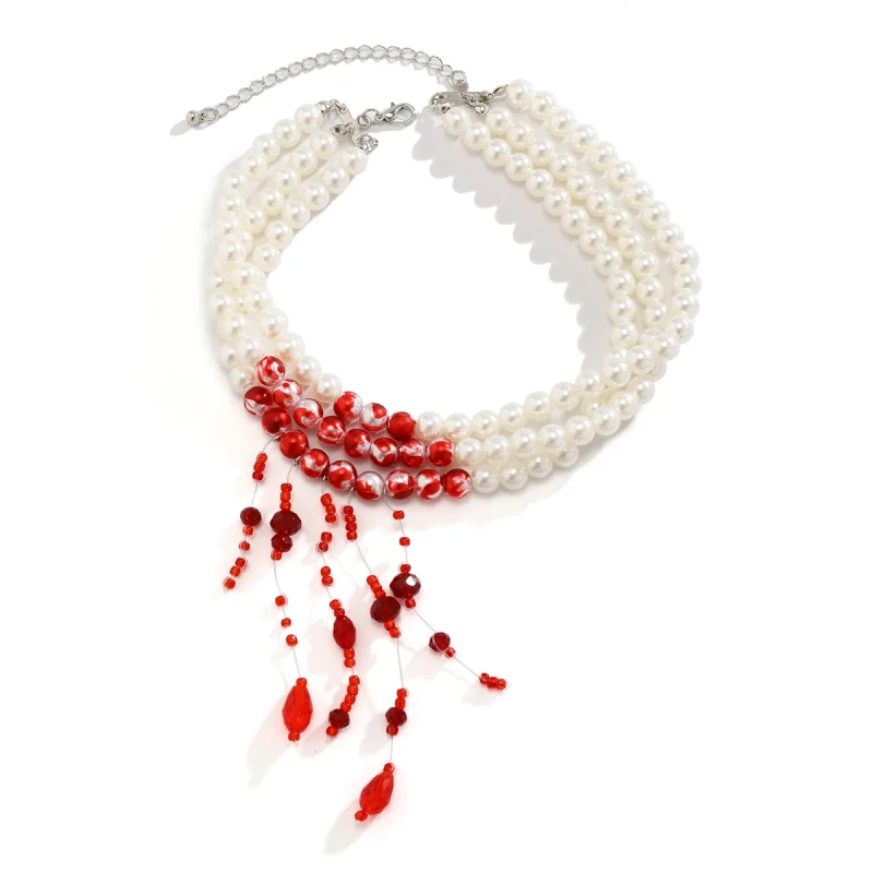 Dripping Red Blood Necklace Halloween Jewelry - Image 5
