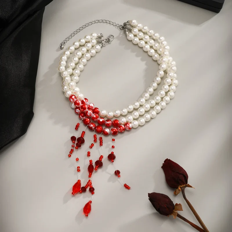 Dripping Red Blood Necklace Halloween Jewelry - Image 6